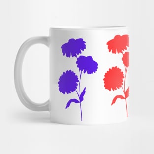 red blue flower texture Mug